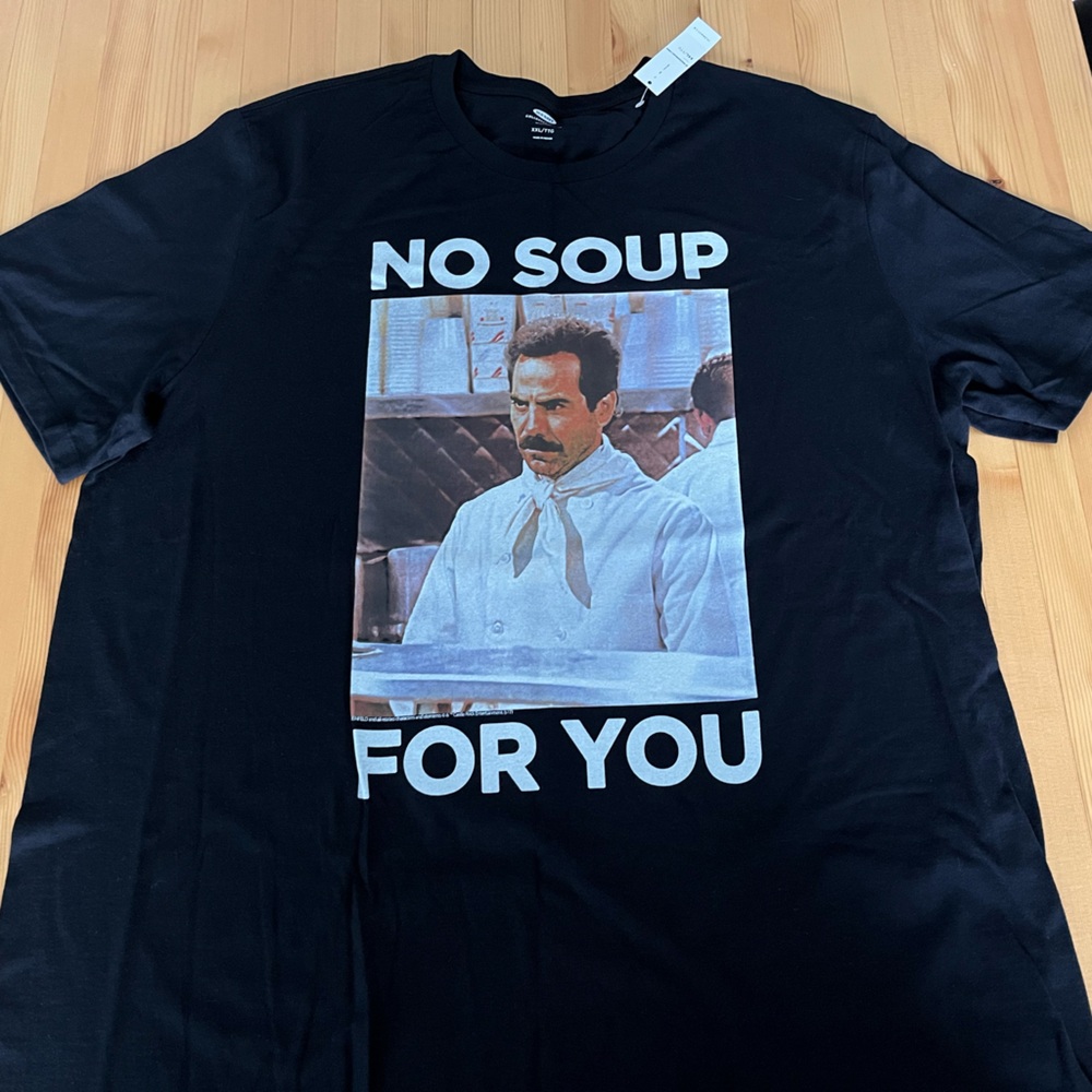 Seinfeld Old Navy Black Short Sleeve Tee Classic Crew Neck Men’s XXL